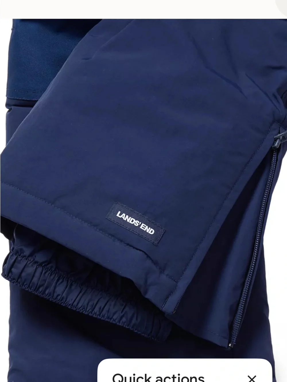 Lands' End Navy Kids Squall Waterproof Insulated Iron Knee Snow Bibs